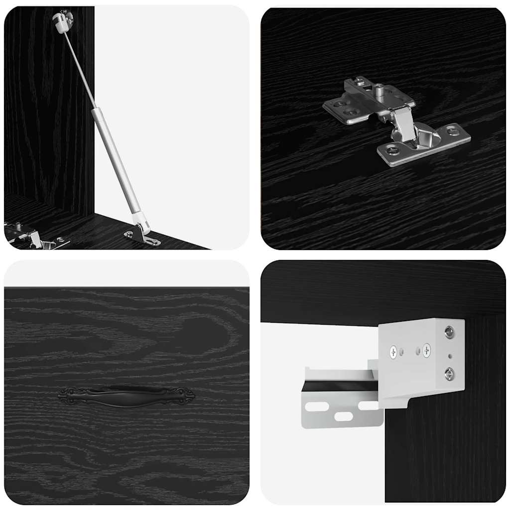 Dulap de perete Stejar negru 100 x 36.5 x 35 cm Lemn compozit GartenMobel Dekor