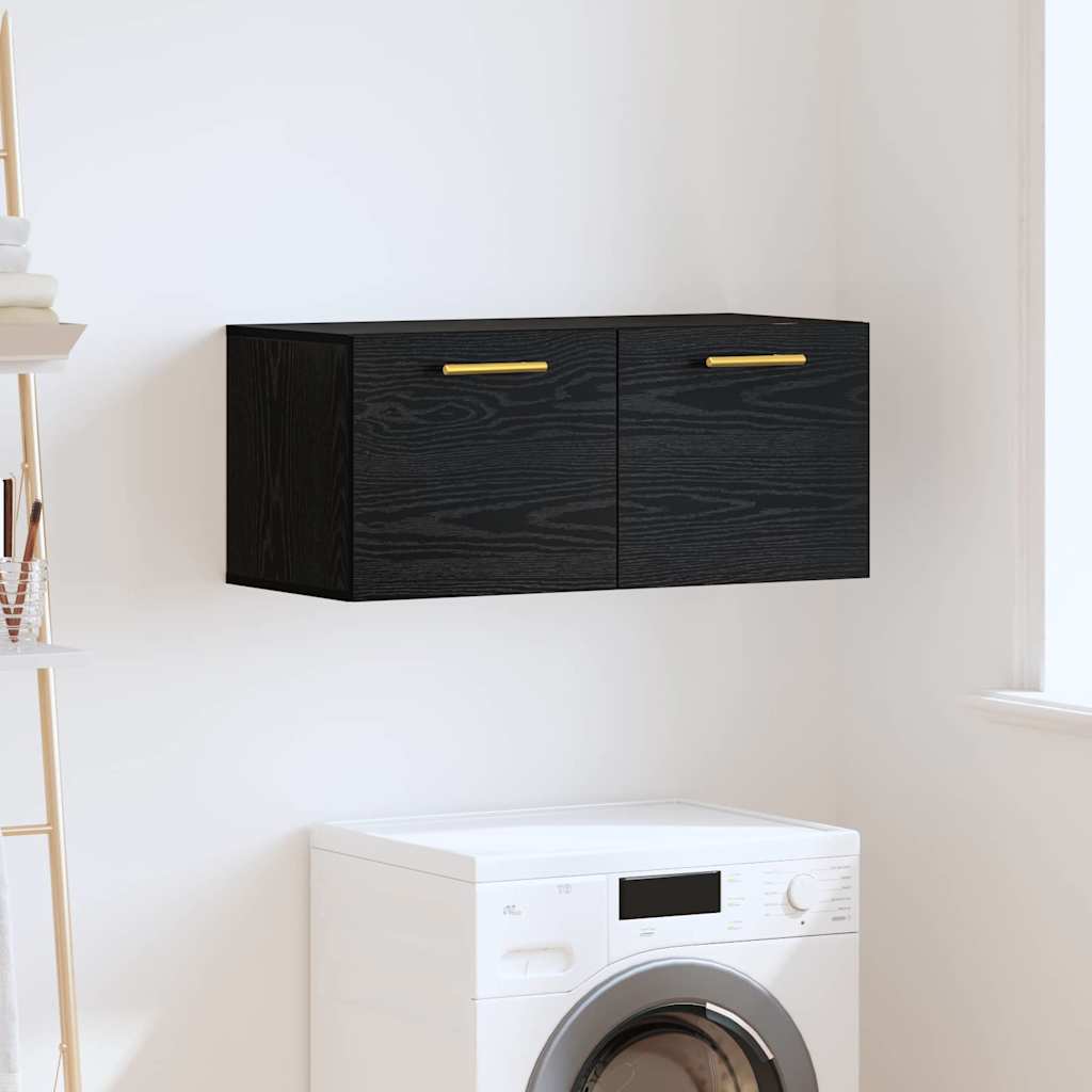 Dulap de perete Stejar negru 80 x 36.5 x 35 cm Lemn compozit GartenMobel Dekor