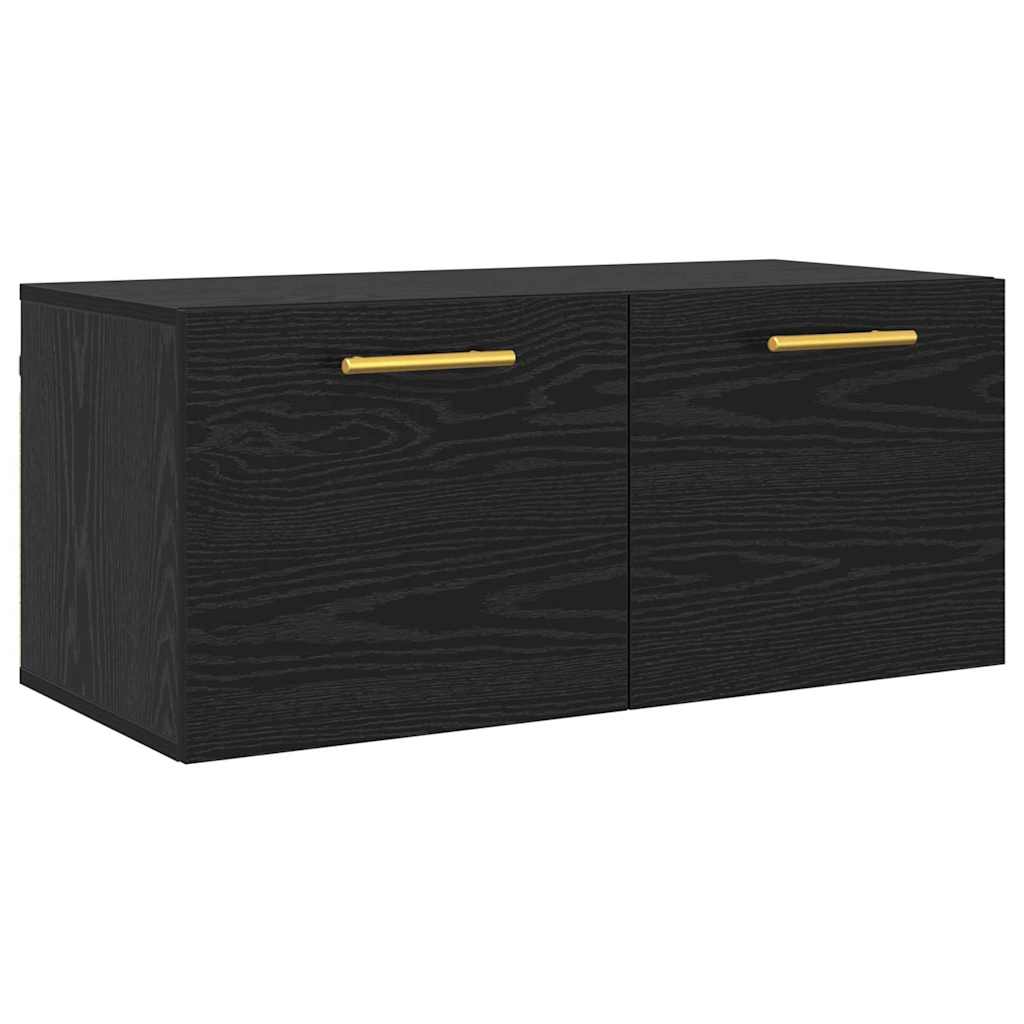 Dulap de perete Stejar negru 80 x 36.5 x 35 cm Lemn compozit GartenMobel Dekor