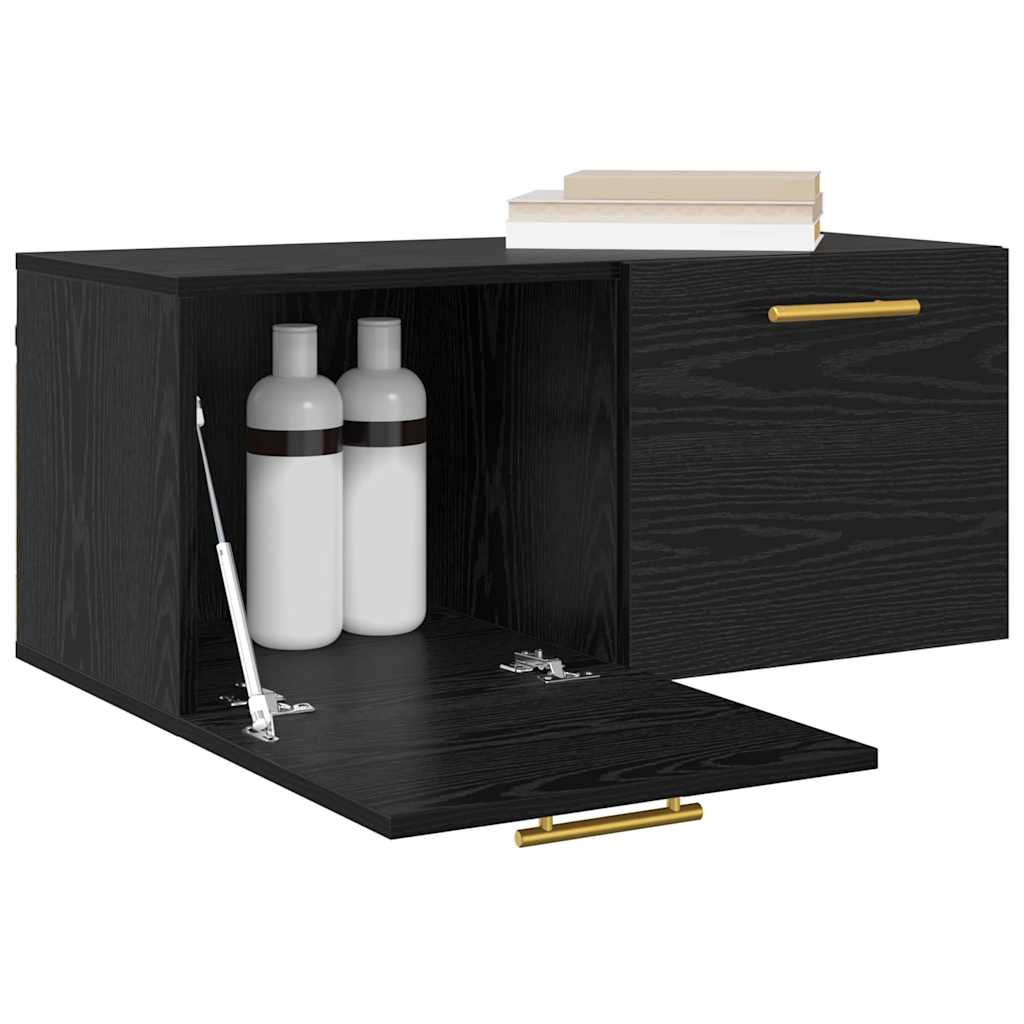Dulap de perete Stejar negru 80 x 36.5 x 35 cm Lemn compozit GartenMobel Dekor