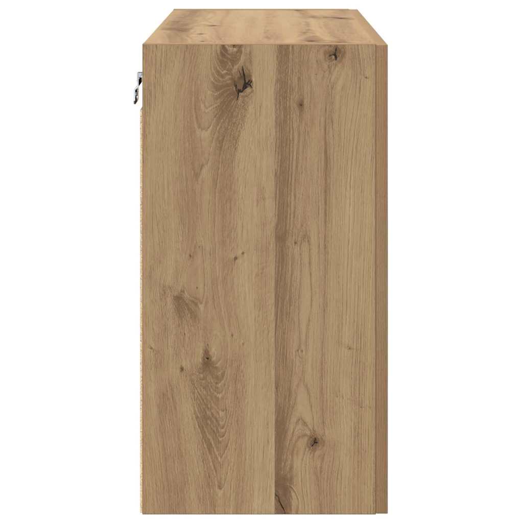 Dulap de perete stejar artizanal 60 x 31 x 60 cm Lemn compozit GartenMobel Dekor
