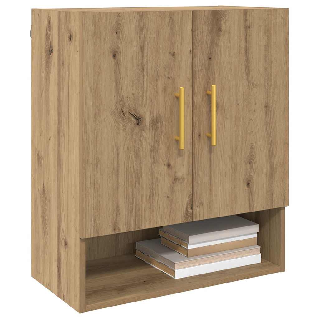 Dulap de perete stejar artizanal 60 x 31 x 70 cm Lemn compozit GartenMobel Dekor