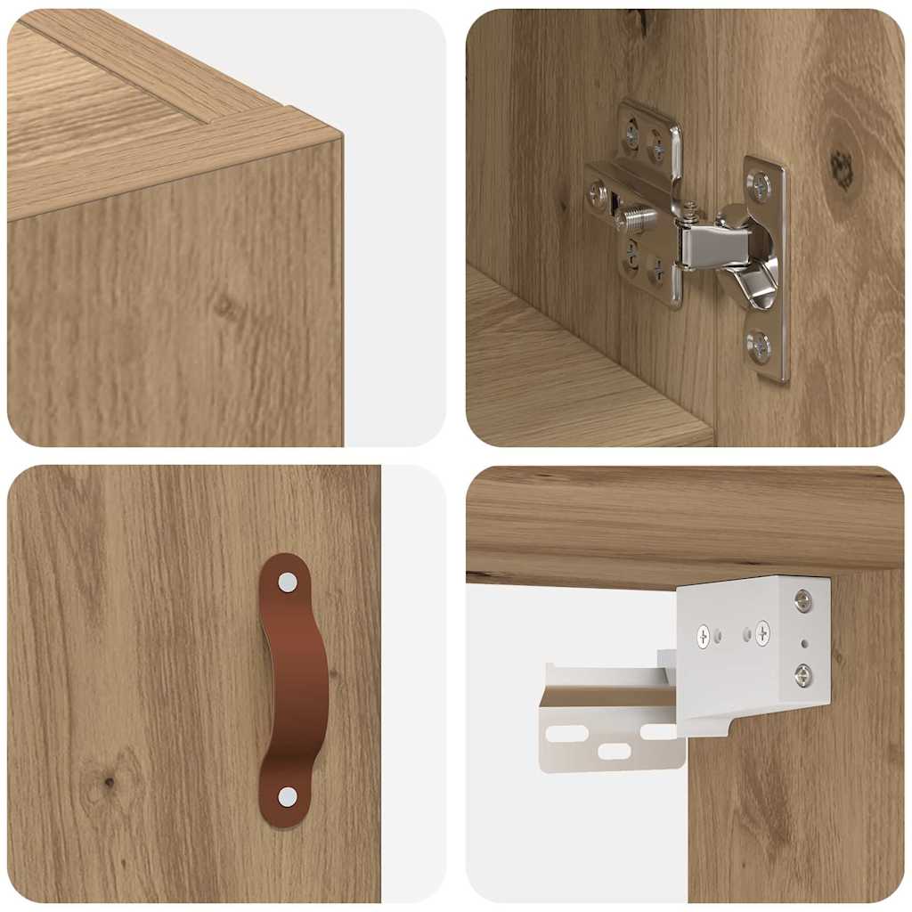 Dulap de perete stejar artizanal 60 x 31 x 70 cm Lemn compozit GartenMobel Dekor
