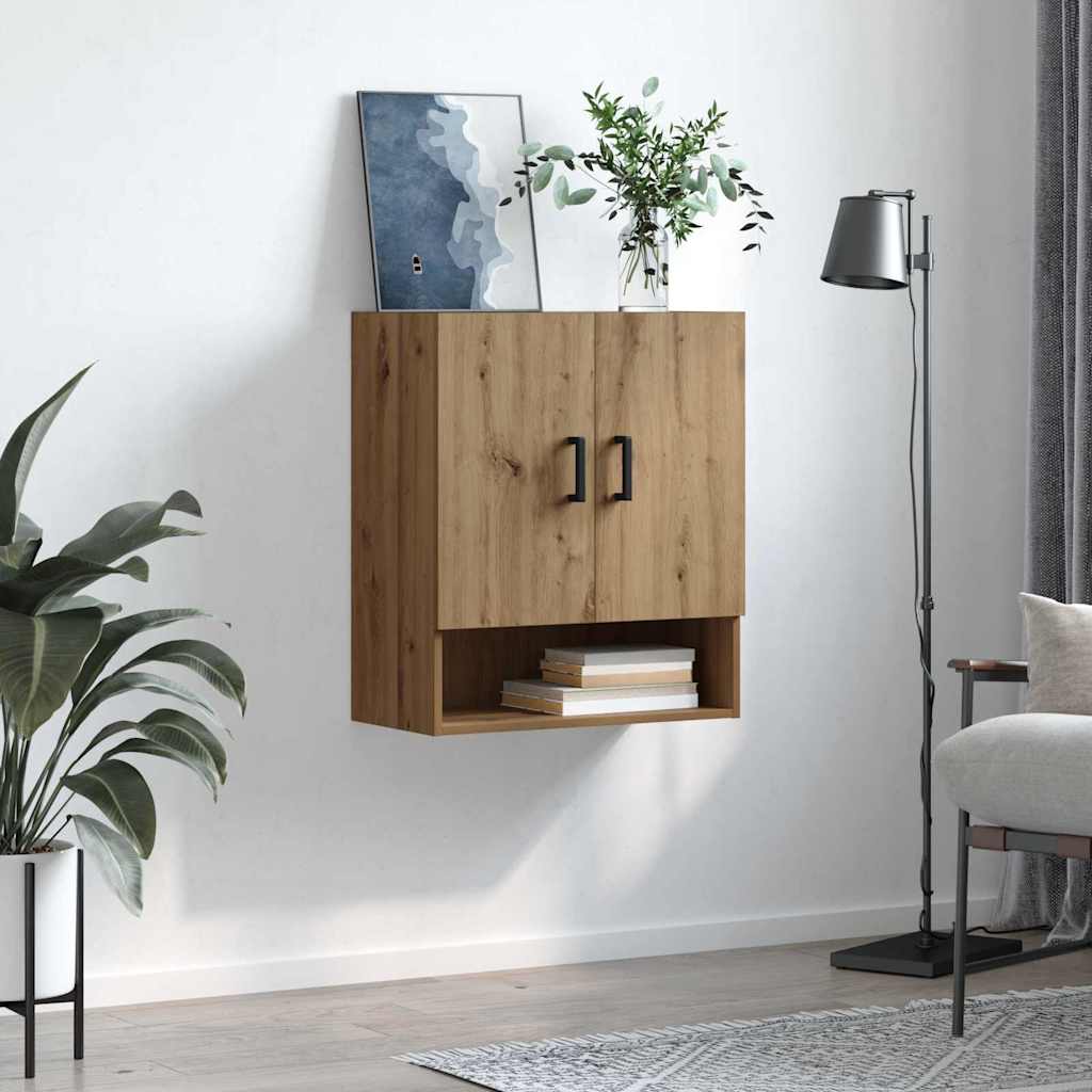 Dulap de perete stejar artizanal 60 x 31 x 70 cm Lemn compozit GartenMobel Dekor