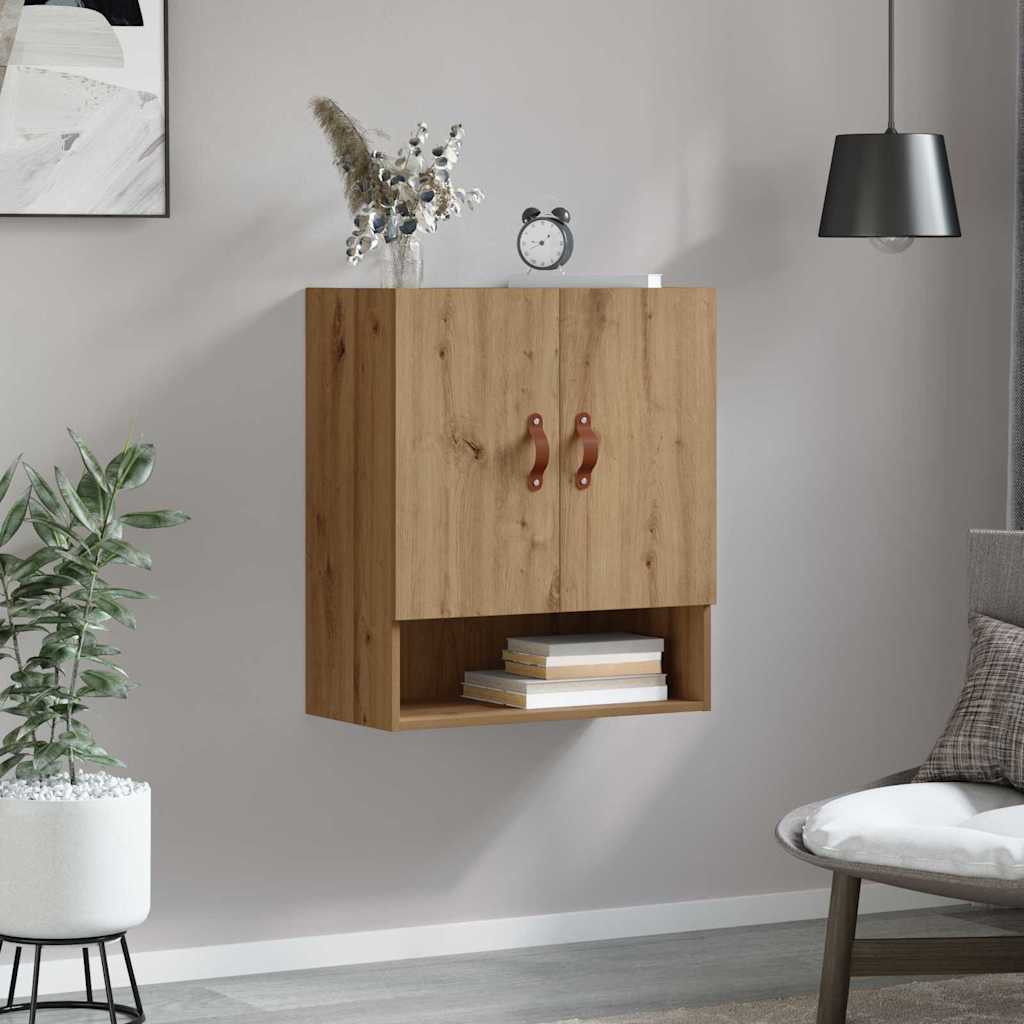 Dulap de perete stejar artizanal 60 x 31 x 70 cm Lemn compozit GartenMobel Dekor