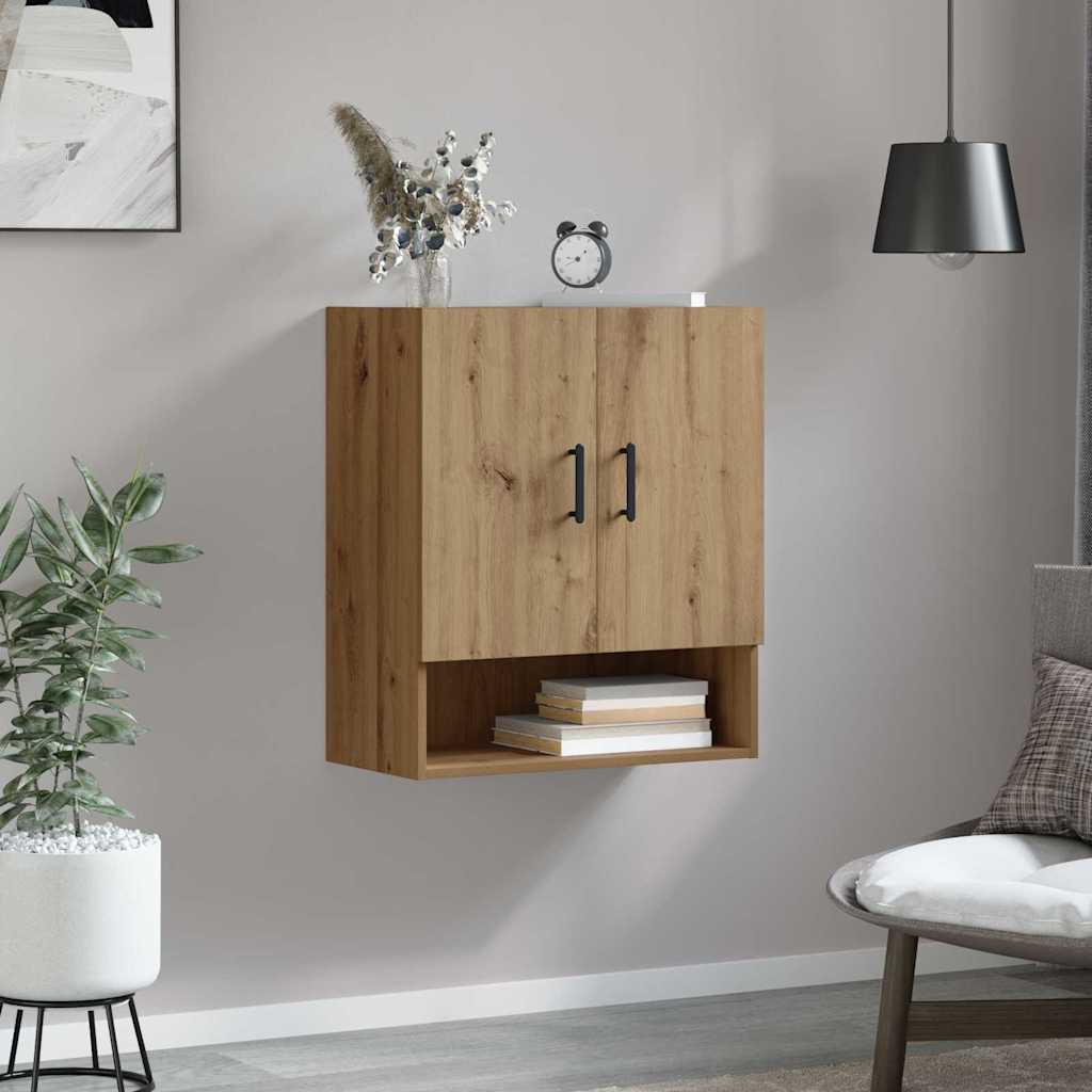 Dulap de perete stejar artizanal 60 x 31 x 70 cm Lemn compozit GartenMobel Dekor