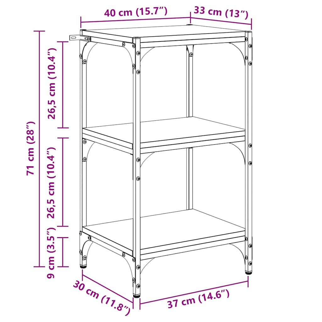 Dulap pentru cărți Lemn vechi 40 x 33 x 70.5 cm Lemn compozit GartenMobel Dekor