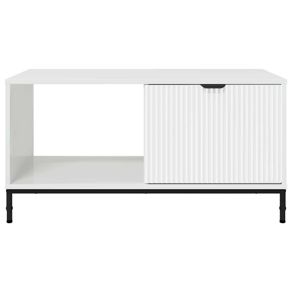 Masă de cafea Alb foarte lucios 90 x 49 x 46 cm Lemn compozit GartenMobel Dekor