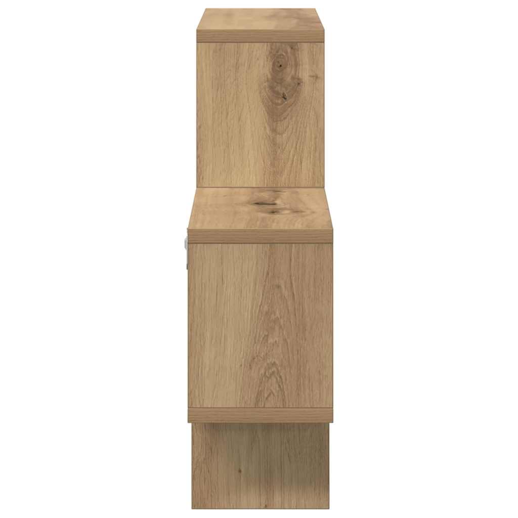 Raft de perete stejar artizanal 82 x 15 x 51 cm Lemn compozit GartenMobel Dekor