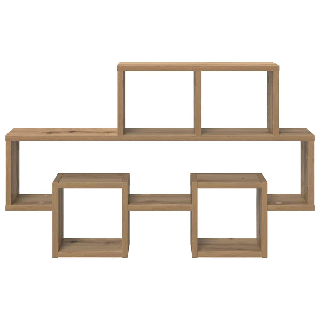 Raft de perete stejar artizanal 82 x 15 x 51 cm Lemn compozit GartenMobel Dekor