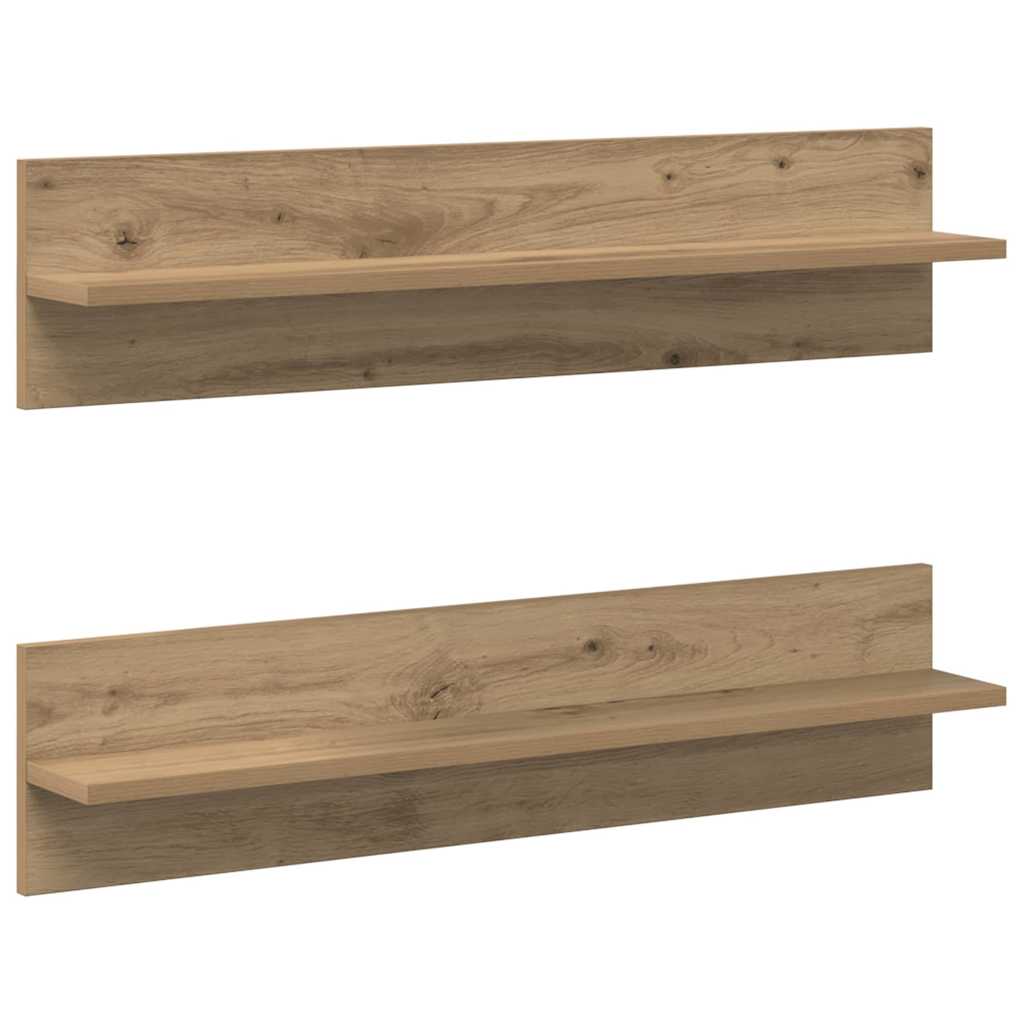 Șemele de perete 2 pcs stejar artizanal 80 x 11.5 x 18 cm GartenMobel Dekor