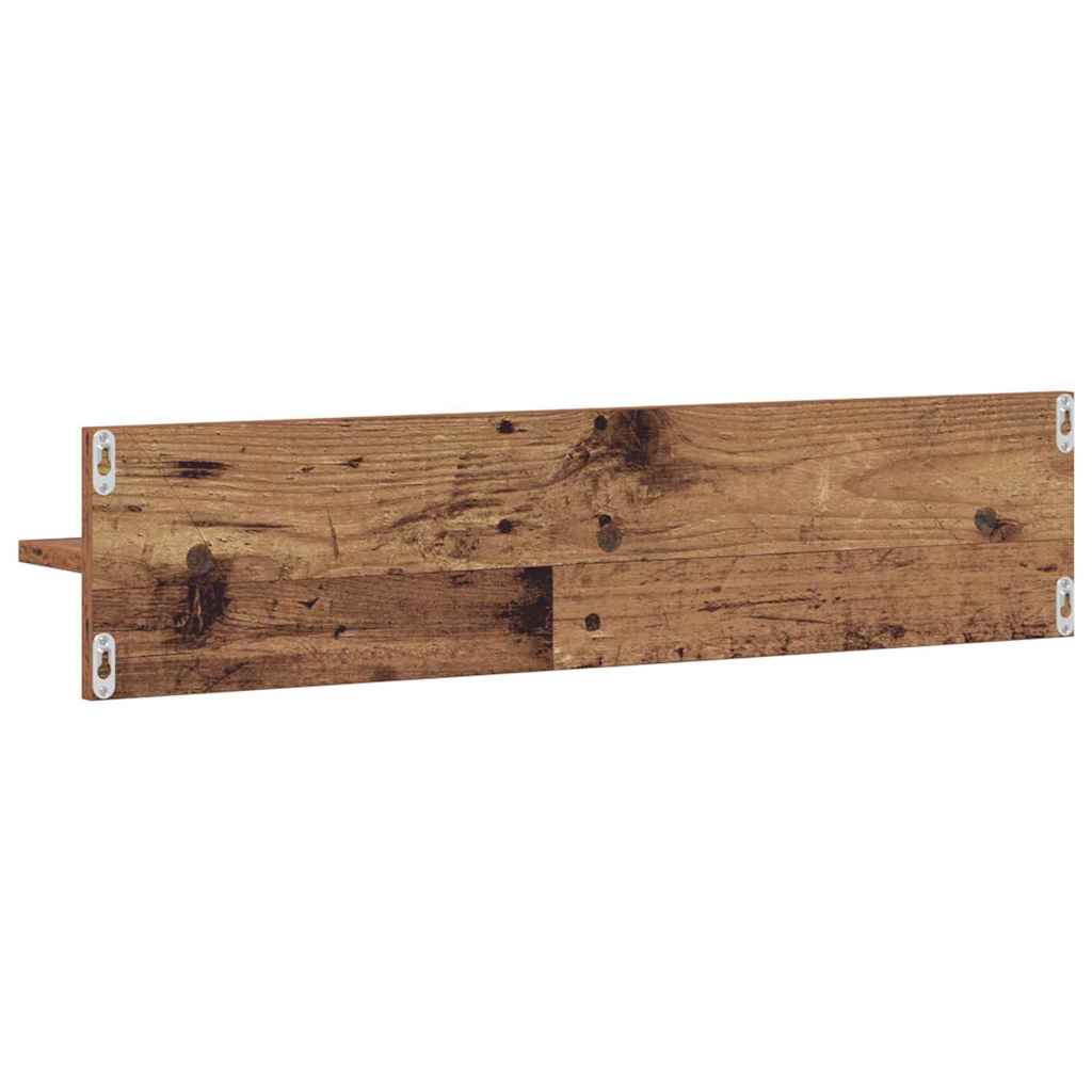 Șemele de perete cu raft 2 pcs Lemn vechi 80 x 11.5 x 18 cm GartenMobel Dekor