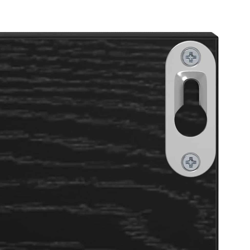 Șemele de perete cu raft 2 pcs Stejar negru 80 x 11.5 x 18 cm GartenMobel Dekor