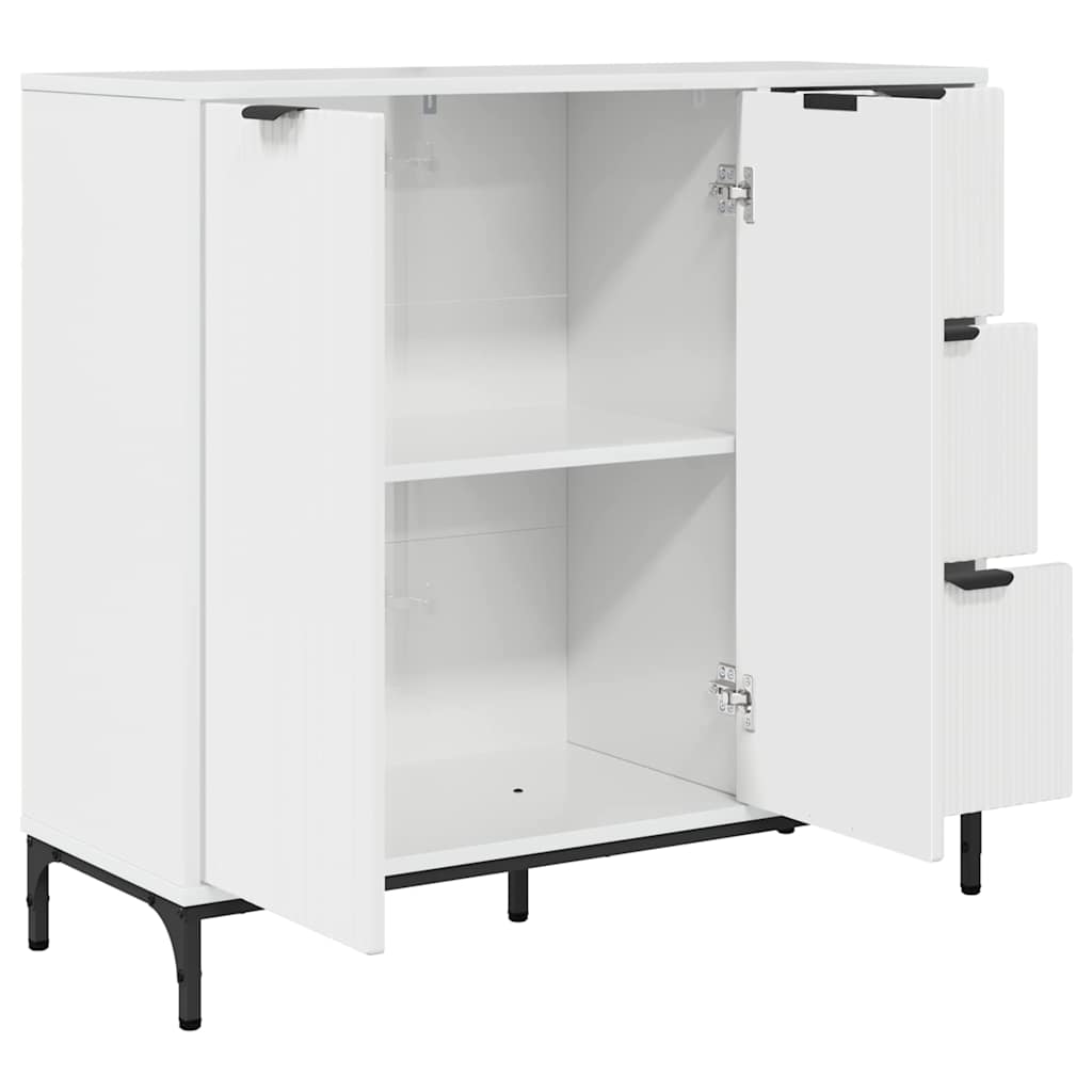 Bufet Alb foarte lucios 89.5 x 33 x 82 cm Lemn compozit GartenMobel Dekor