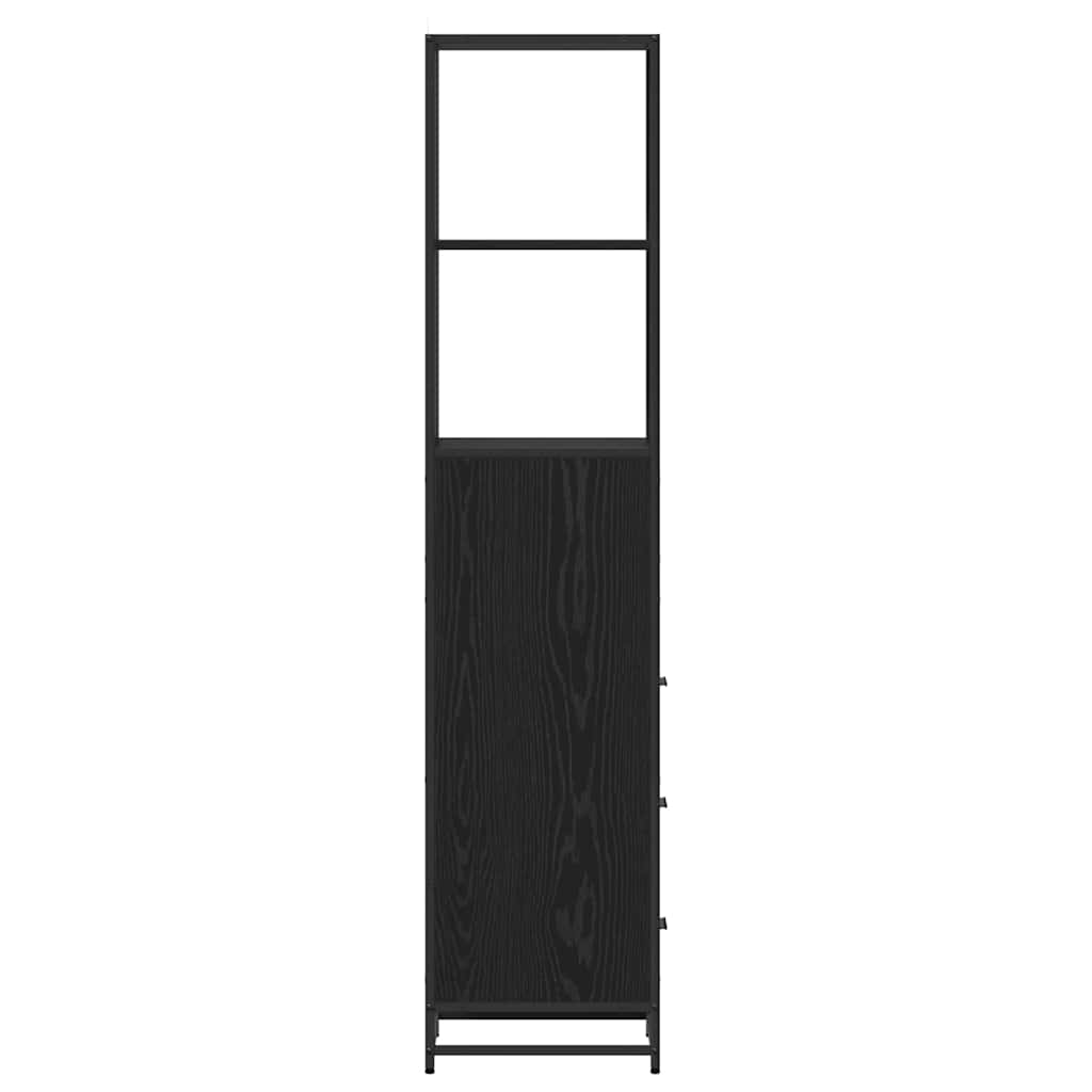 Dulap de Baie cu sertar cu raft Stejar negru 35 x 37.5 x 166 cm GartenMobel Dekor