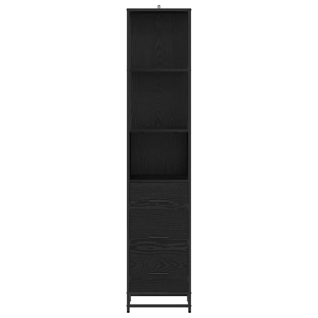 Dulap de Baie cu sertar cu raft Stejar negru 35 x 37.5 x 166 cm GartenMobel Dekor