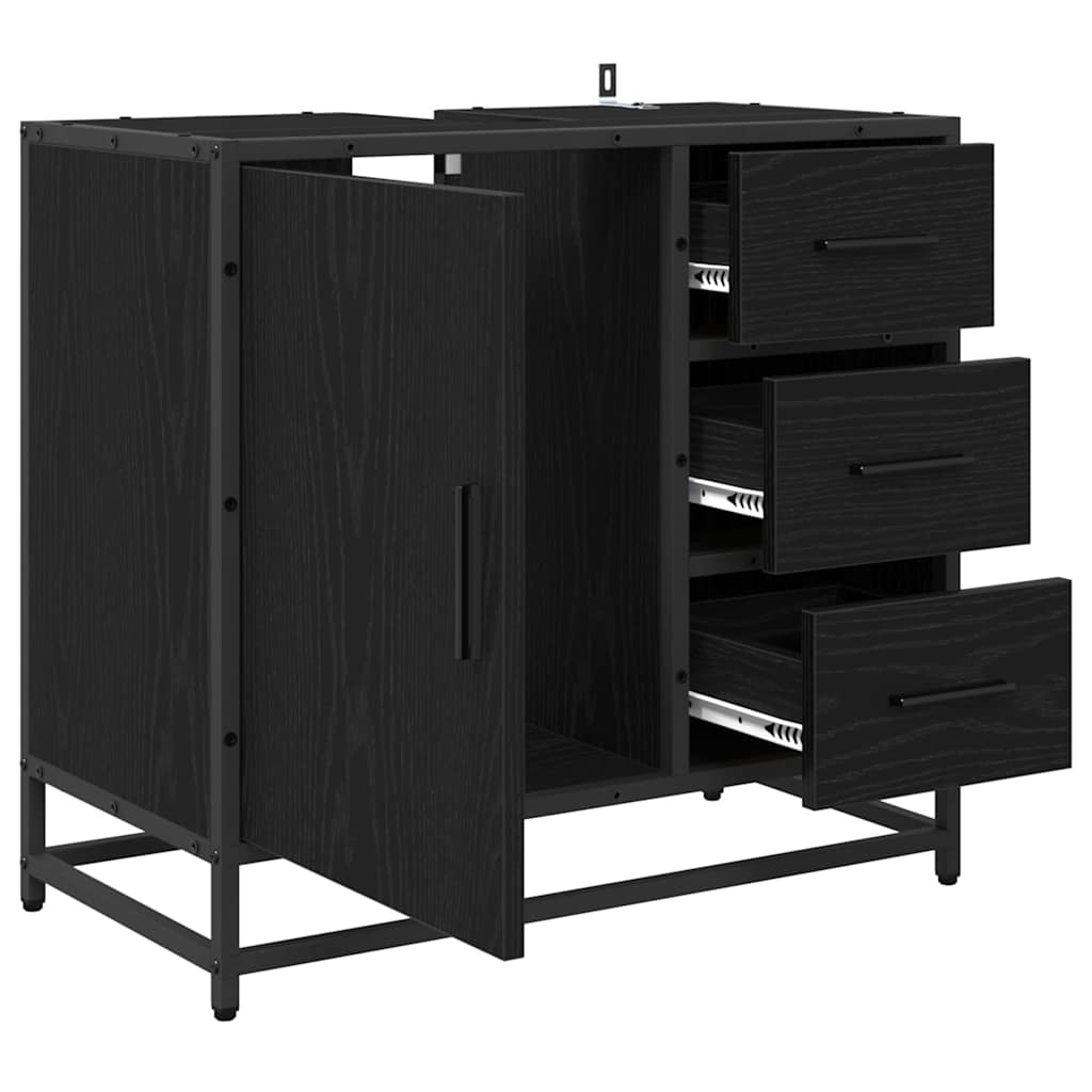 Dulap pentru Chiuveta de Baie Stejar negru 65 x 33 x 60 cm GartenMobel Dekor