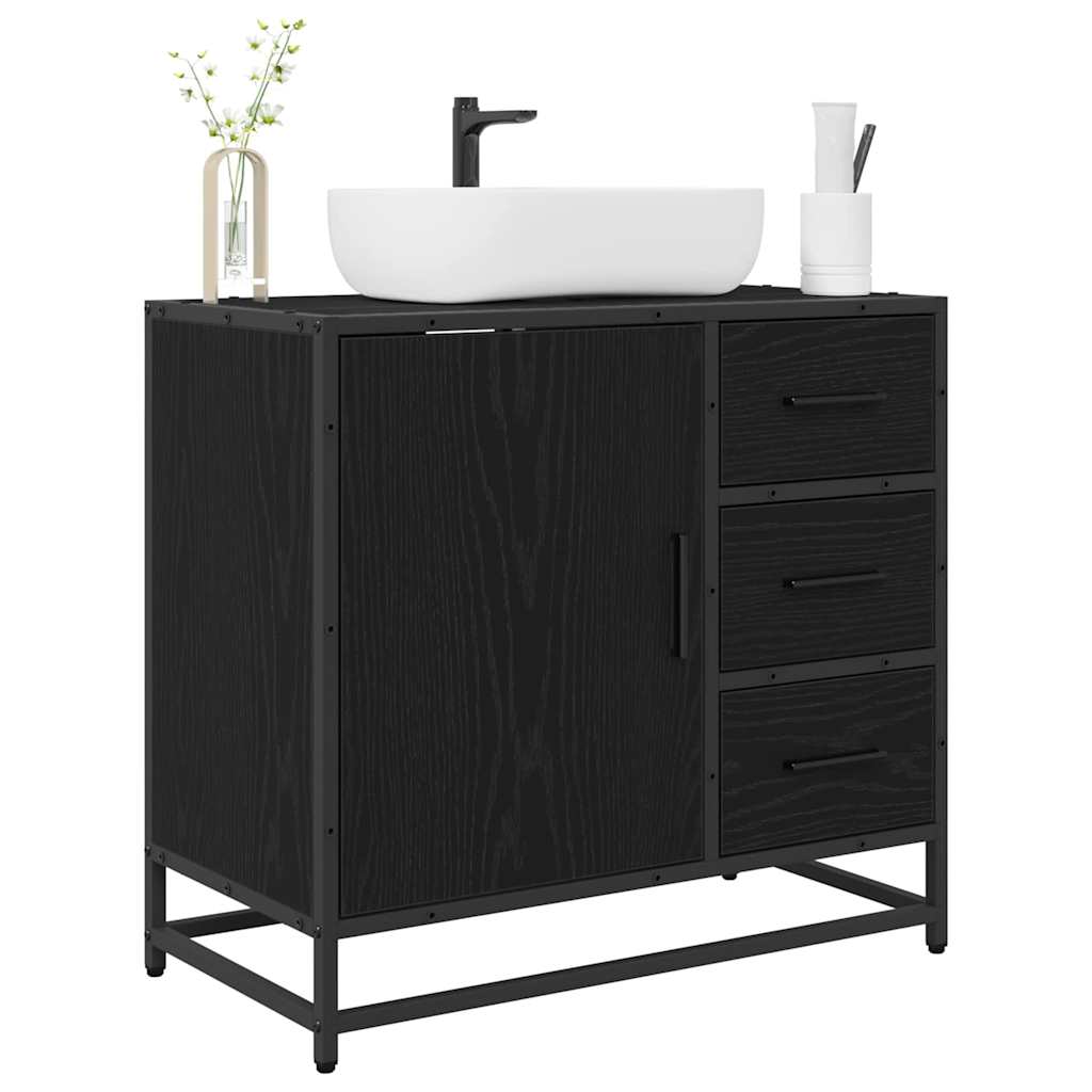 Dulap pentru Chiuveta de Baie Stejar negru 65 x 33 x 60 cm GartenMobel Dekor