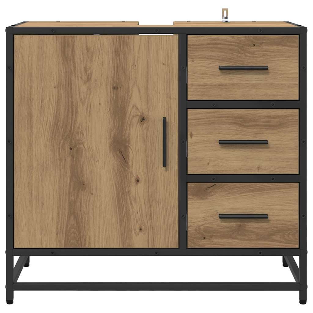 Dulap pentru Chiuveta de Baie stejar artizanal 65 x 33 x 60 cm GartenMobel Dekor