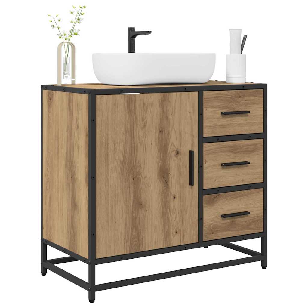 Dulap pentru Chiuveta de Baie stejar artizanal 65 x 33 x 60 cm GartenMobel Dekor