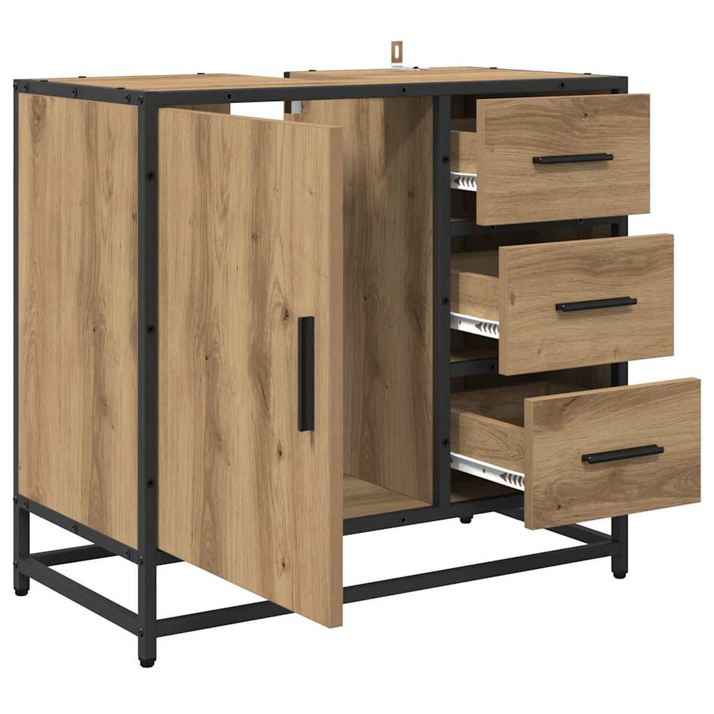Dulap pentru Chiuveta de Baie stejar artizanal 65 x 33 x 60 cm GartenMobel Dekor