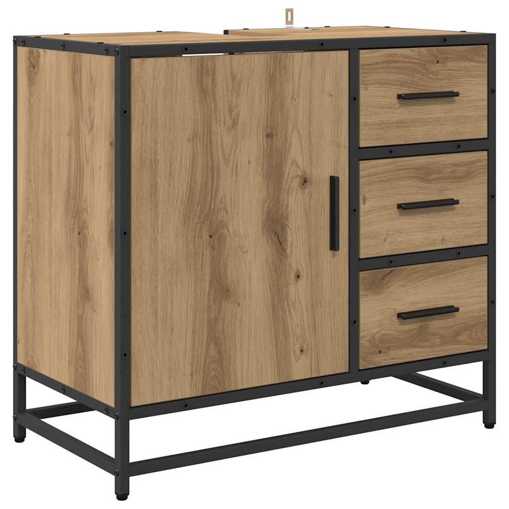 Dulap pentru Chiuveta de Baie stejar artizanal 65 x 33 x 60 cm GartenMobel Dekor