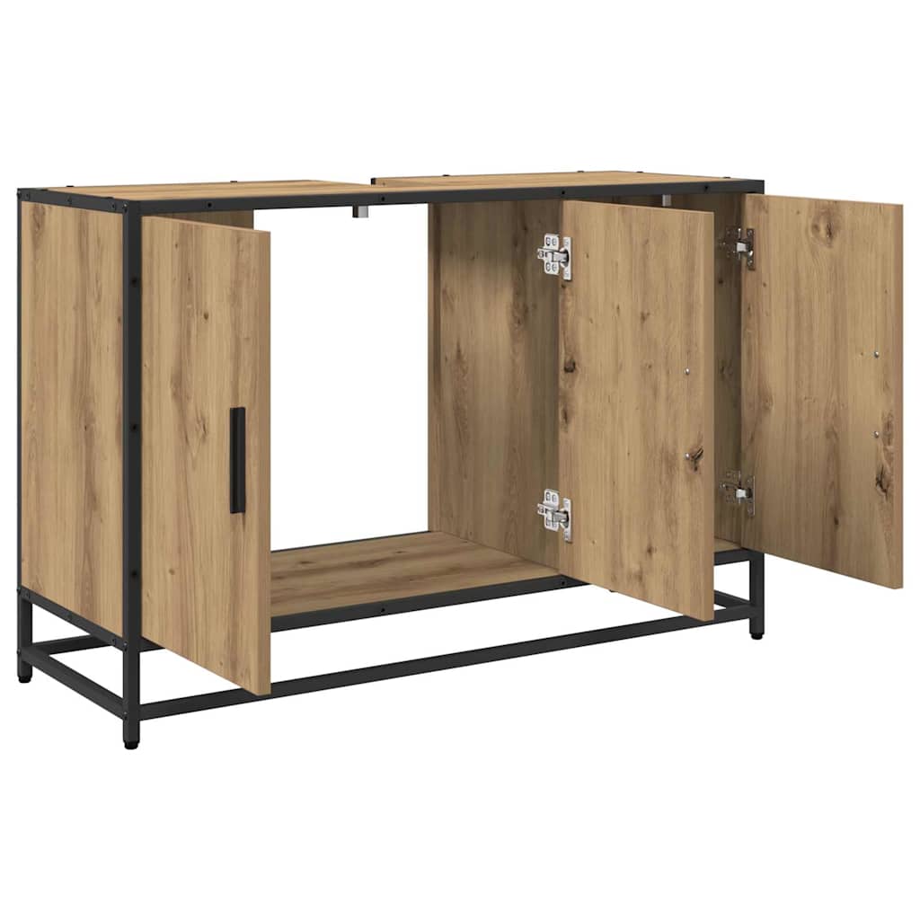 Dulap pentru Chiuveta de Baie stejar artizanal 90 x 33 x 60 cm GartenMobel Dekor