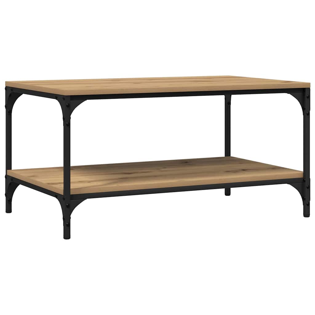 Masă de cafea stejar artizanal 80 x 50 x 40 cm Lemn compozit GartenMobel Dekor