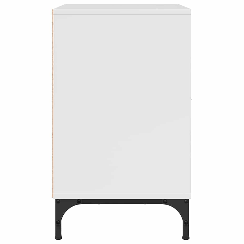 Mese de noptieră 2 pcs Alb foarte lucios 49 x 36 x 61 cm GartenMobel Dekor