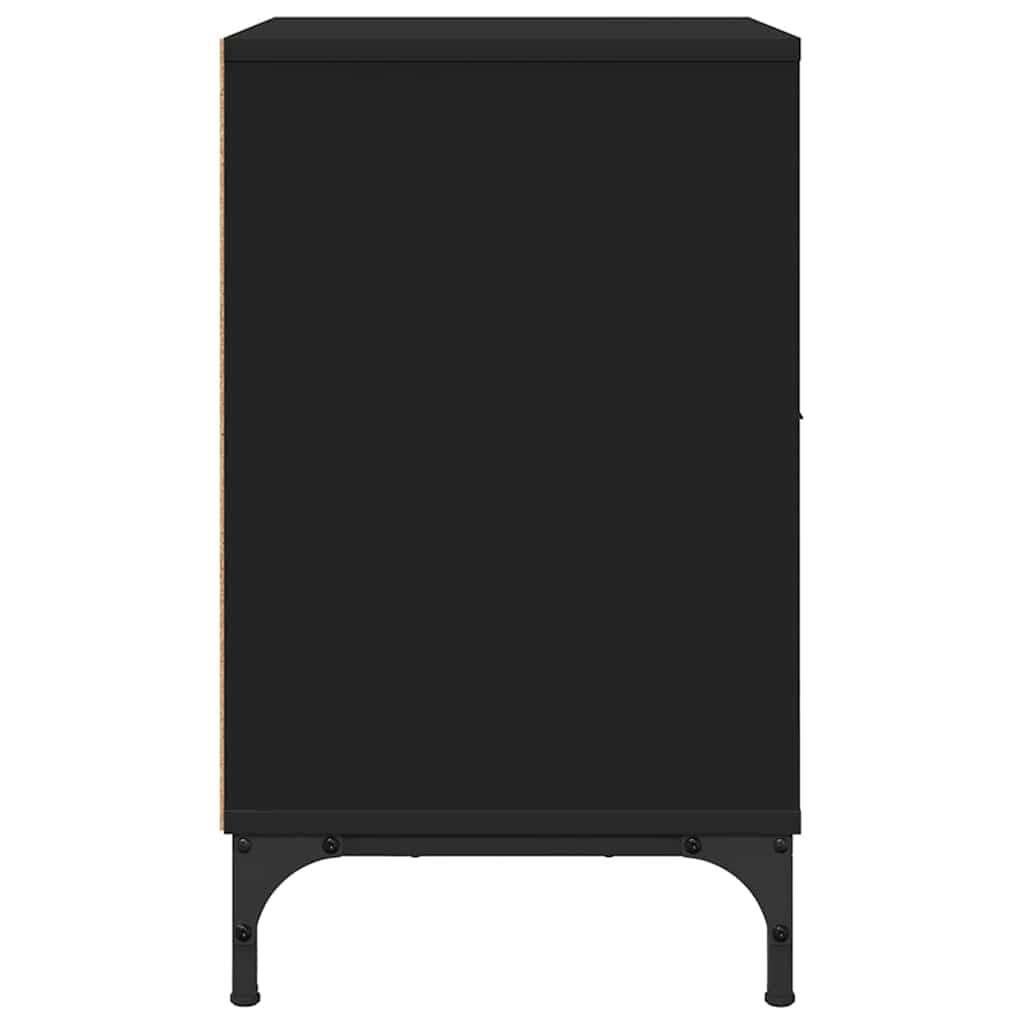 Mese de noptieră 2 pcs Negru 49 x 36 x 61 cm Lemn compozit GartenMobel Dekor