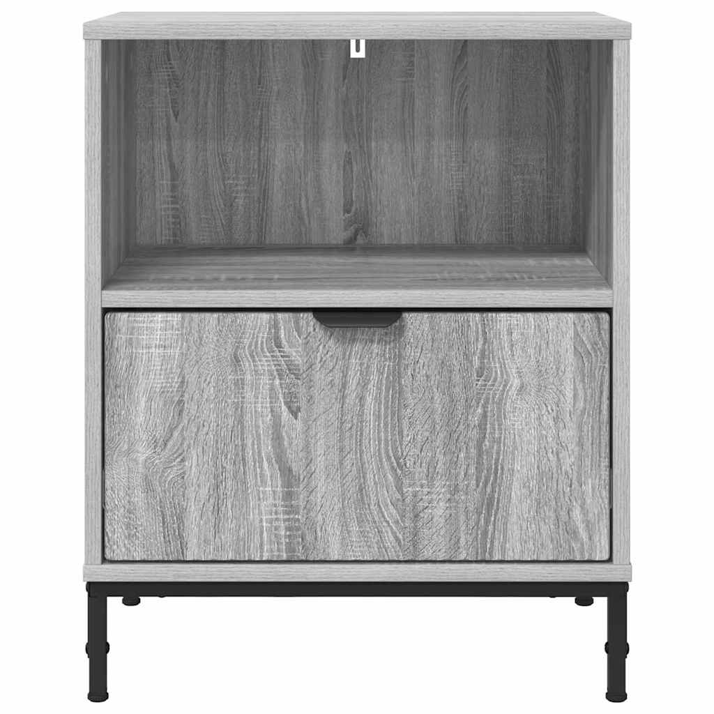 Mese de noptieră 2 pcs sonoma gri 49 x 36 x 61 cm Lemn compozit GartenMobel Dekor