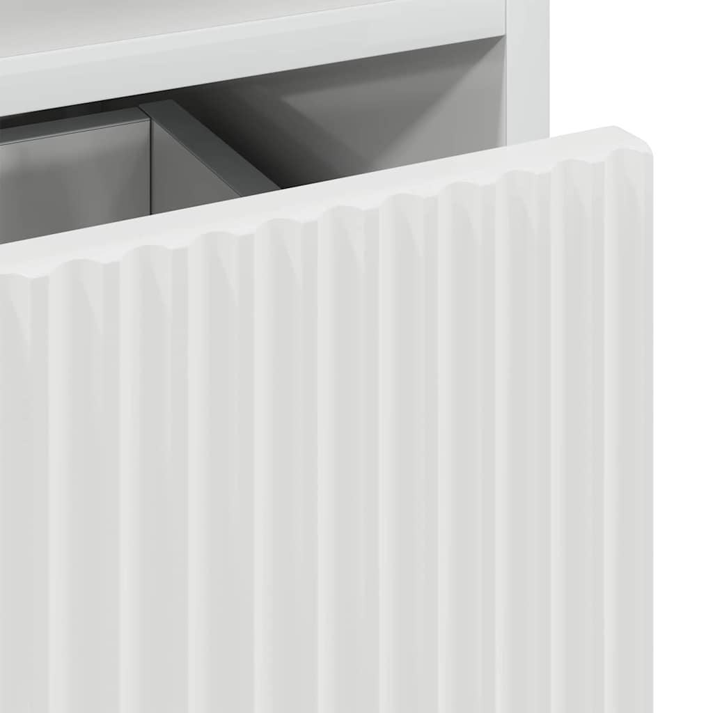 Noptieră Alb foarte lucios 49 x 36 x 61 cm Lemn compozit GartenMobel Dekor