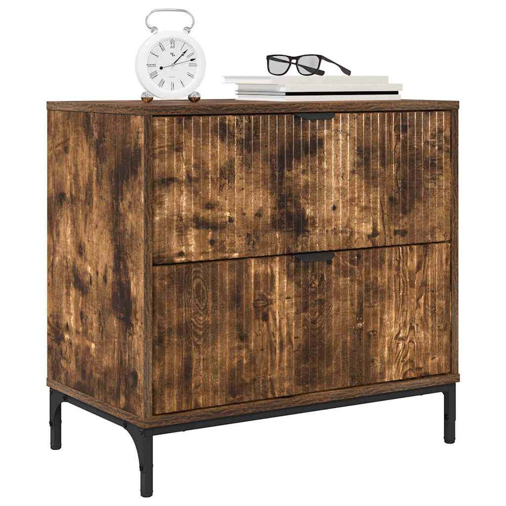 Noptieră Stejar afumat 63.5 x 36 x 61 cm Lemn compozit GartenMobel Dekor