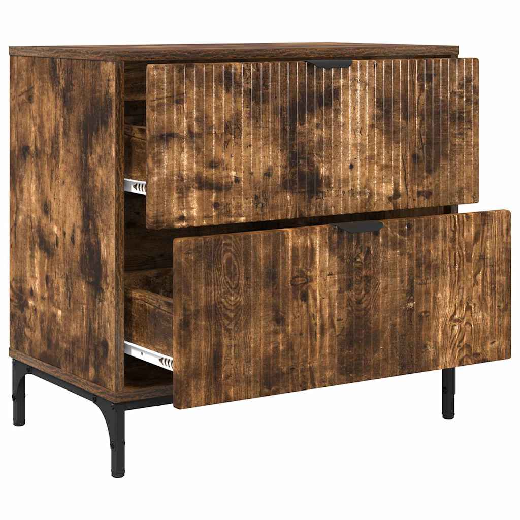 Noptieră Stejar afumat 63.5 x 36 x 61 cm Lemn compozit GartenMobel Dekor