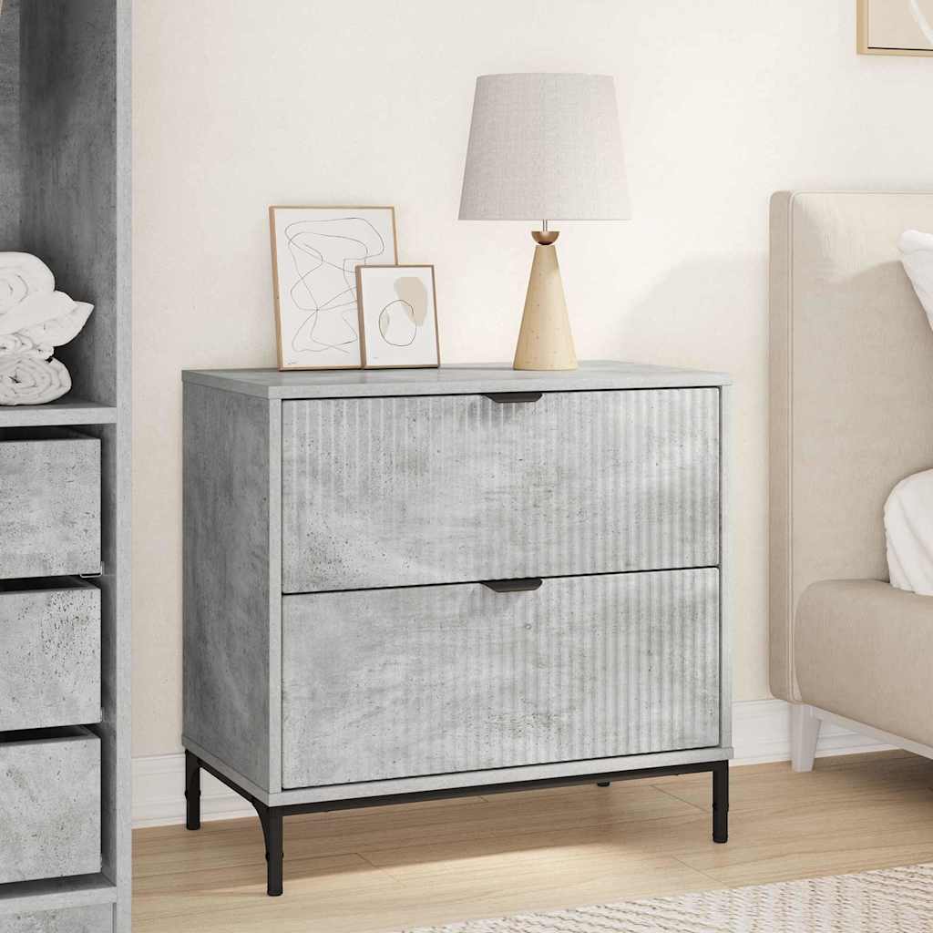 Noptieră cu sertar Gri beton 63.5 x 36 x 61 cm Lemn compozit GartenMobel Dekor