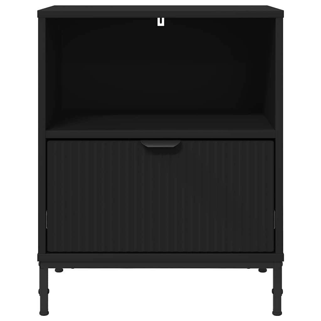 Noptieră cu sertar Negru 49 x 36 x 61 cm Lemn compozit GartenMobel Dekor