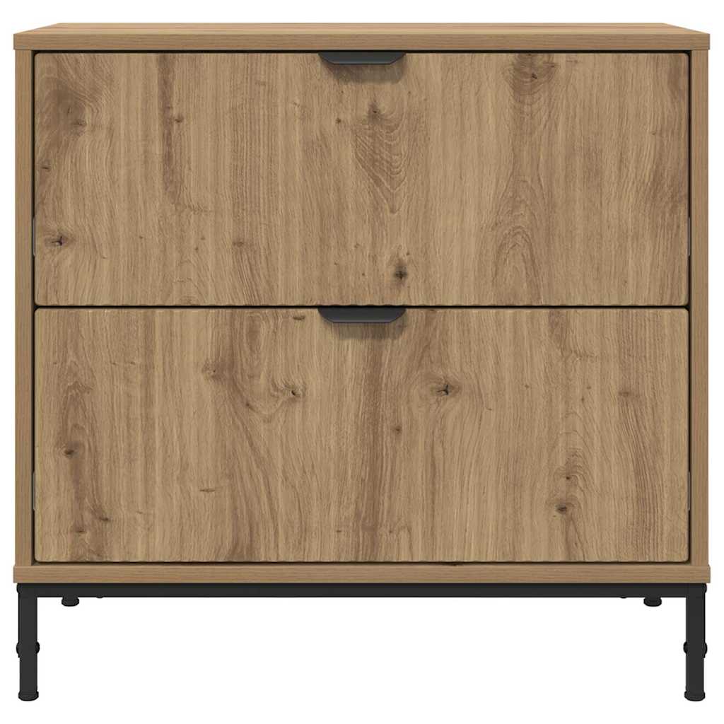 Noptieră stejar artizanal 63.5 x 36 x 61 cm Lemn compozit GartenMobel Dekor