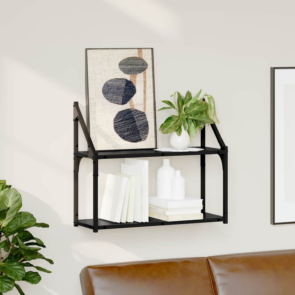 Raft de perete Stejar negru 60 x 21 x 51 cm Lemn compozit GartenMobel Dekor