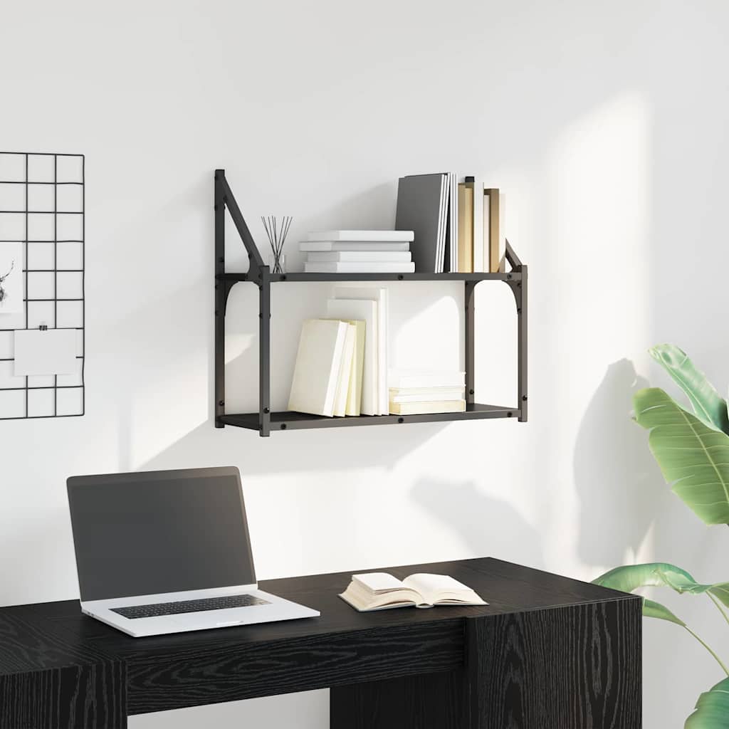 Raft de perete Stejar negru 60 x 21 x 51 cm Lemn compozit GartenMobel Dekor