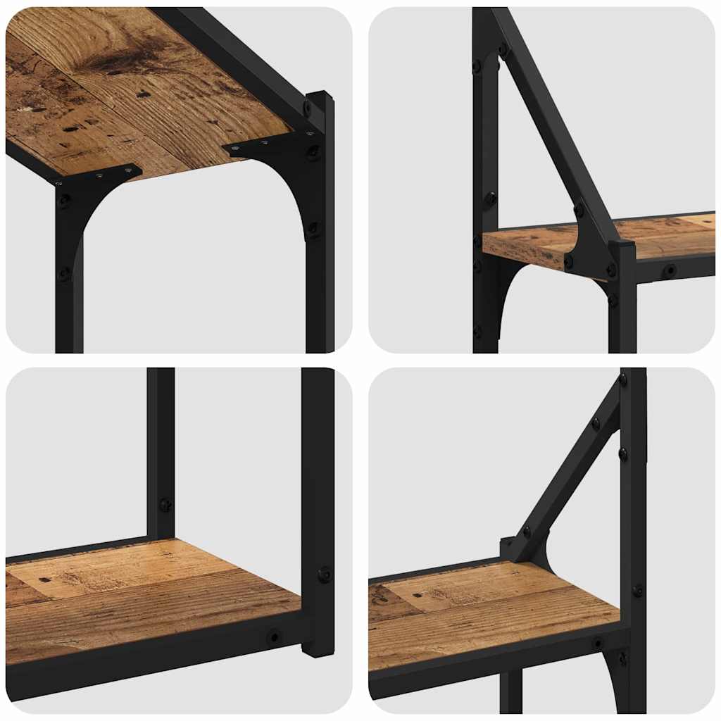 Raft de perete cu raft Lemn vechi 60 x 21 x 51 cm Lemn compozit GartenMobel Dekor