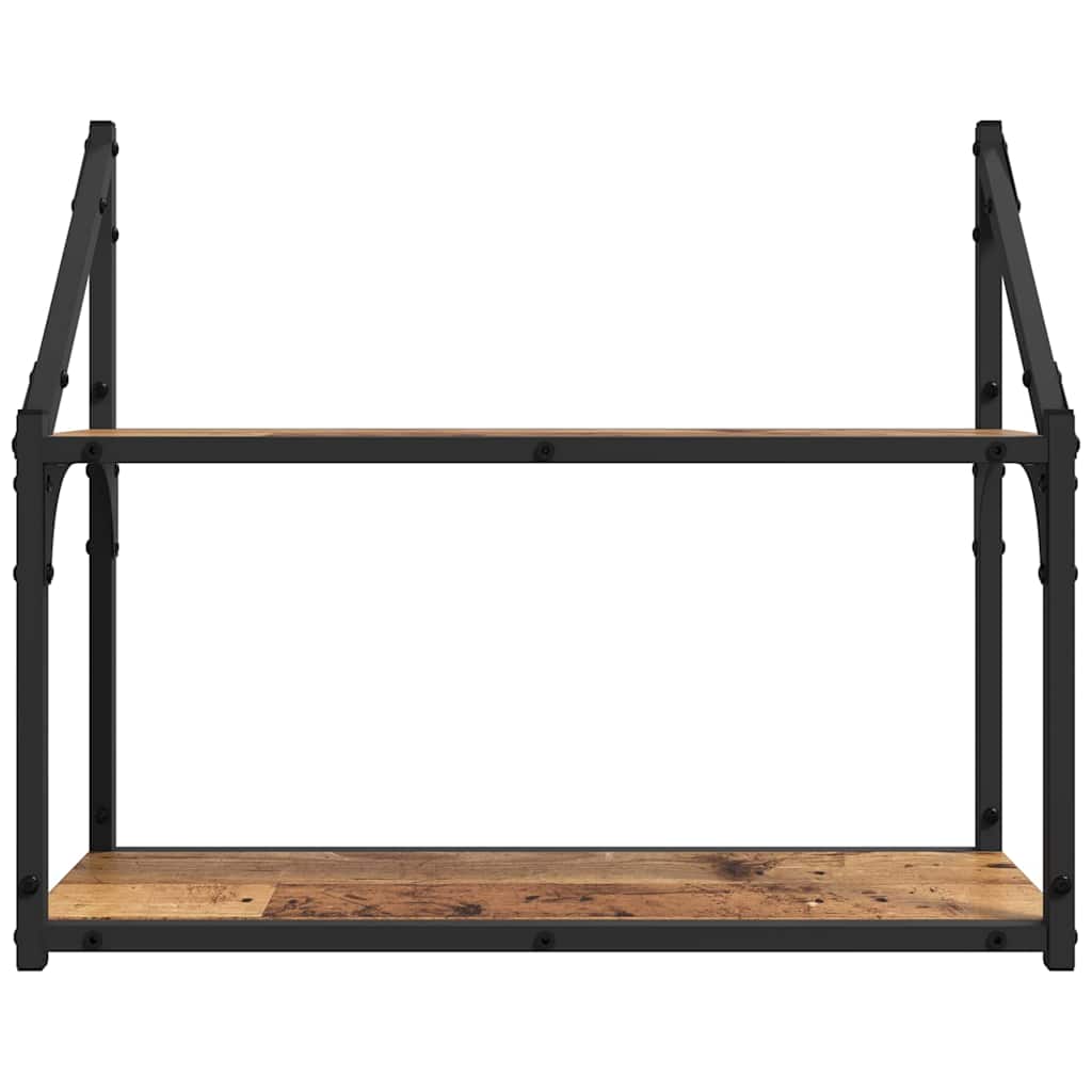 Raft de perete cu raft Lemn vechi 60 x 21 x 51 cm Lemn compozit GartenMobel Dekor