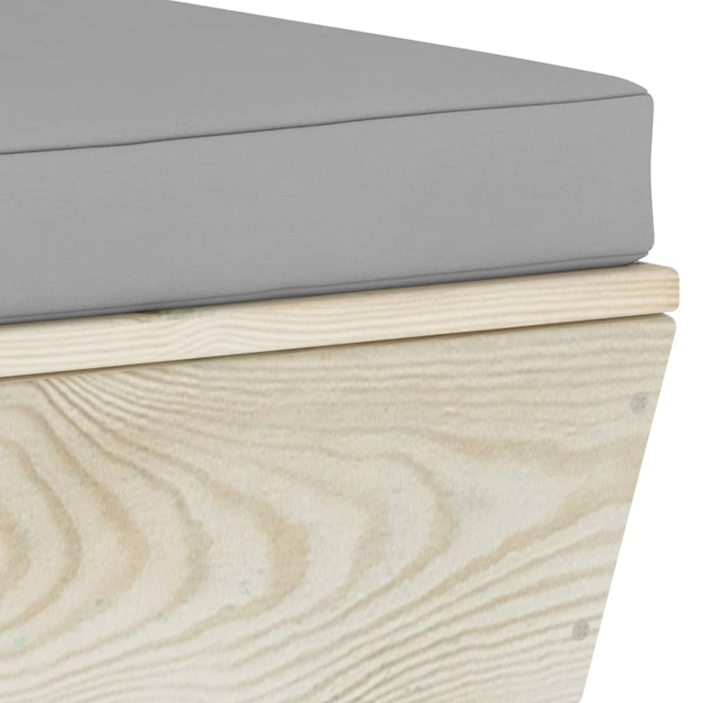 Taburet de grădină din paleți cu pernă, lemn de molid tratat GartenMobel Dekor