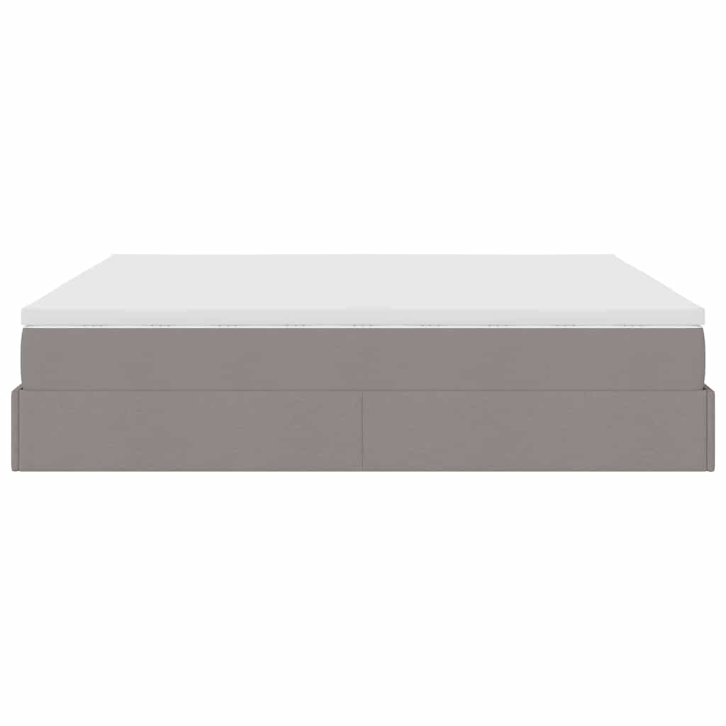 Cadru de pat otoman cu saltea Taupe 160x200cm Material GartenMobel Dekor