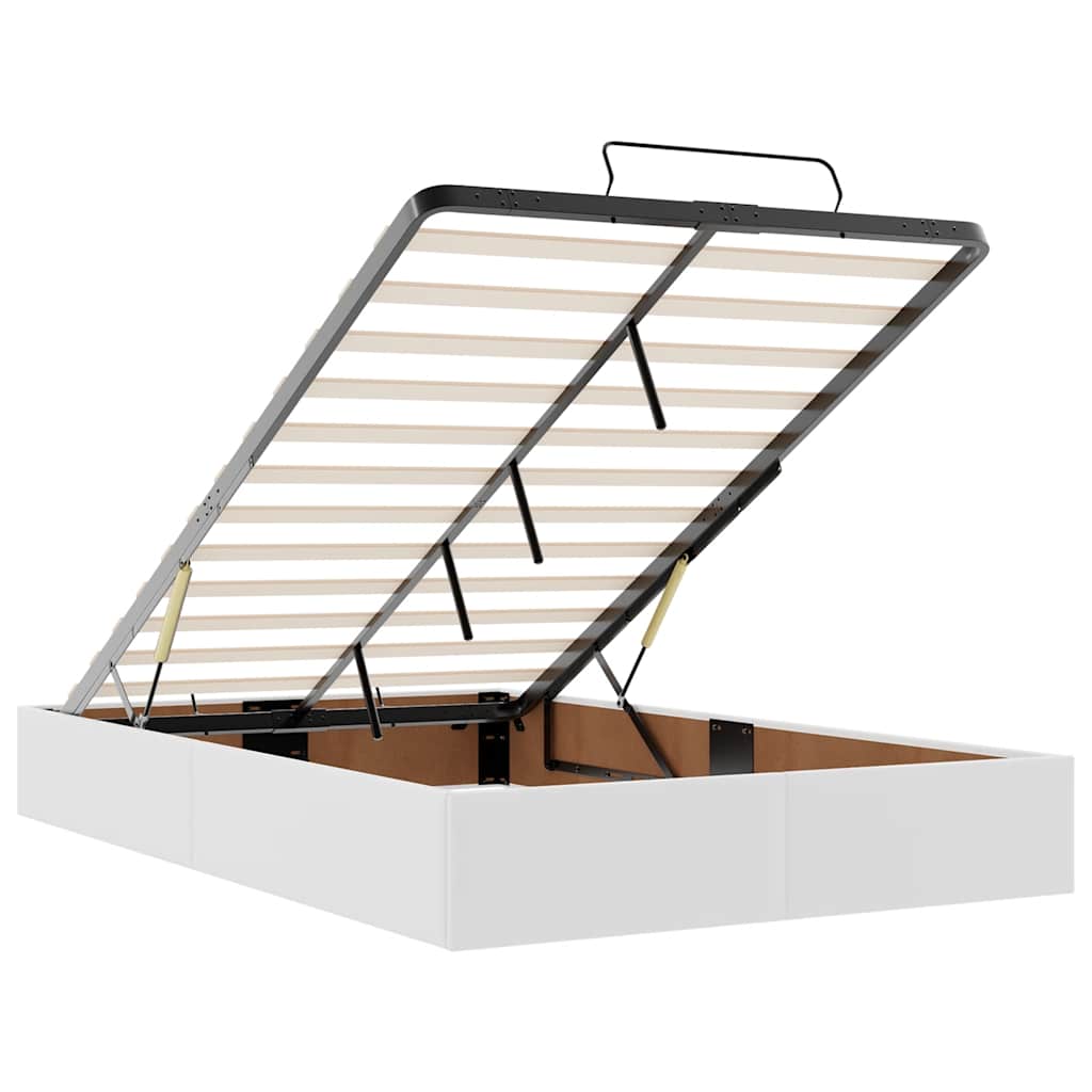 Cadru de pat otoman fără saltea alb 120x200cm piele artificială GartenMobel Dekor