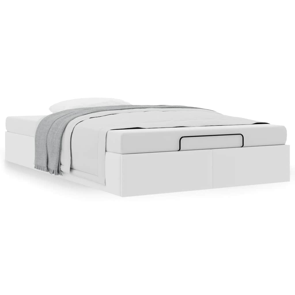 Cadru de pat otoman fără saltea alb 120x200cm piele artificială GartenMobel Dekor