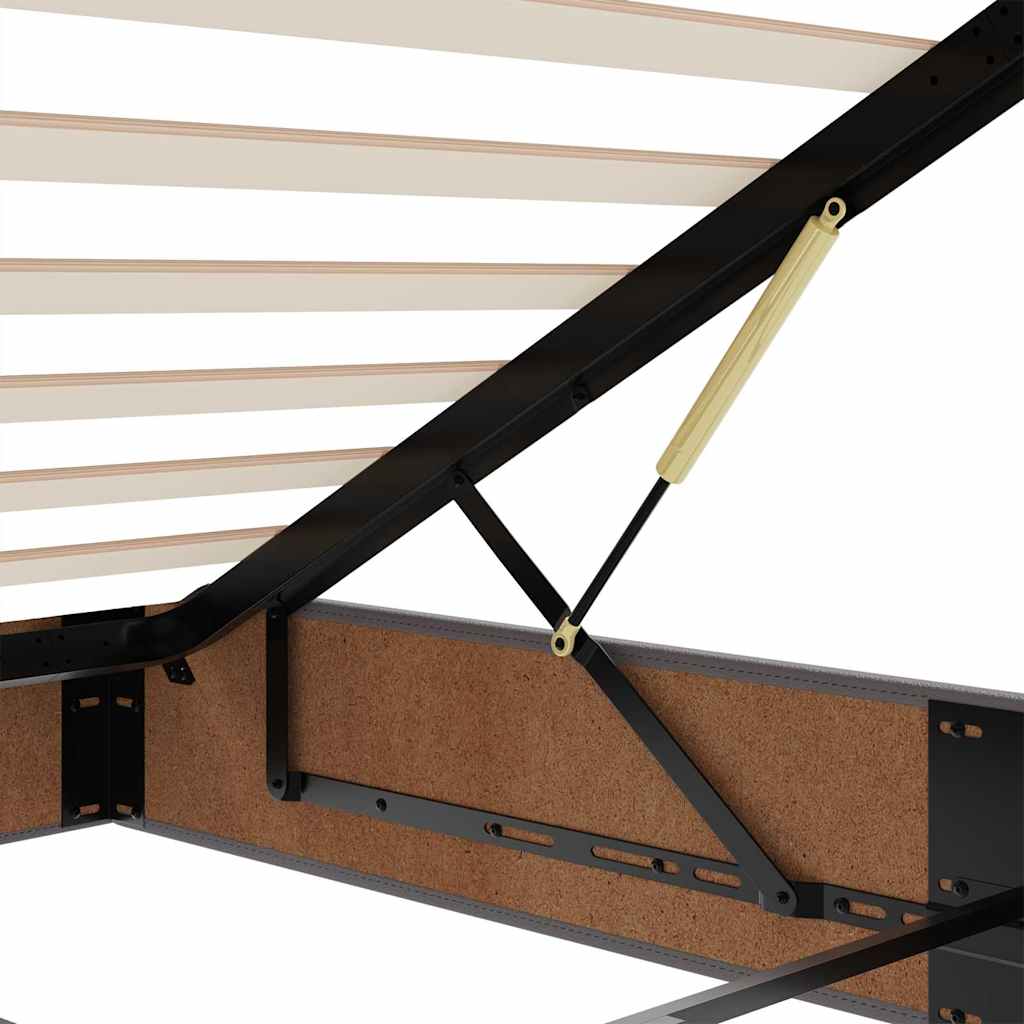 Cadru de pat otoman fără saltea gri 90x190 cm piele artificială GartenMobel Dekor