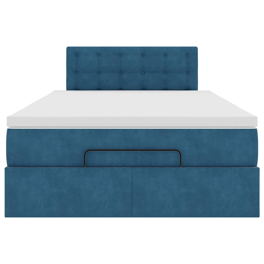 Pat otoman cu saltea, albastru închis, 120x190 cm, catifea GartenMobel Dekor