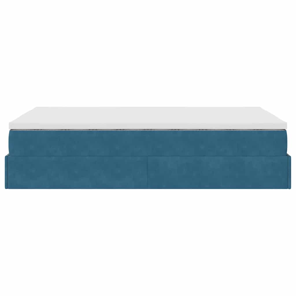 Pat otoman cu saltea, albastru închis, 120x190 cm, catifea GartenMobel Dekor