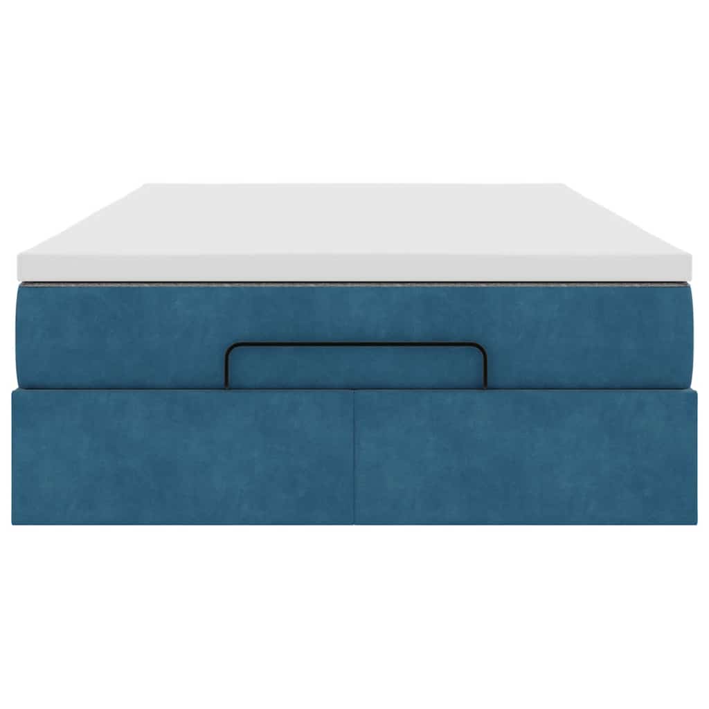 Pat otoman cu saltea, albastru închis, 120x190 cm, catifea GartenMobel Dekor