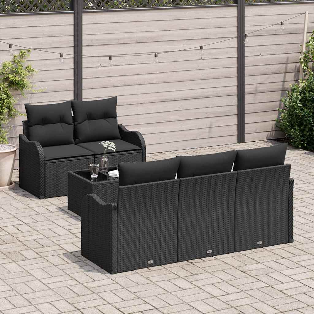 Set de canapele pentru grădină 6 pcs Negru 55 x 55 x 37 cm GartenMobel Dekor